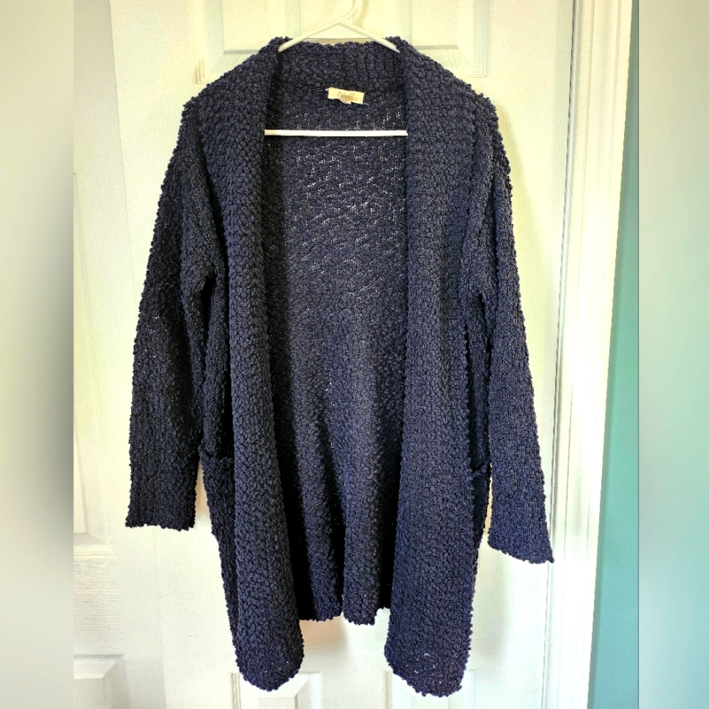 Oddy Popcorn Cardigan with Pockets - Black, Size 1-2X Woman's